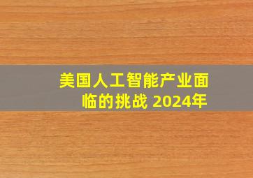 美国人工智能产业面临的挑战 2024年